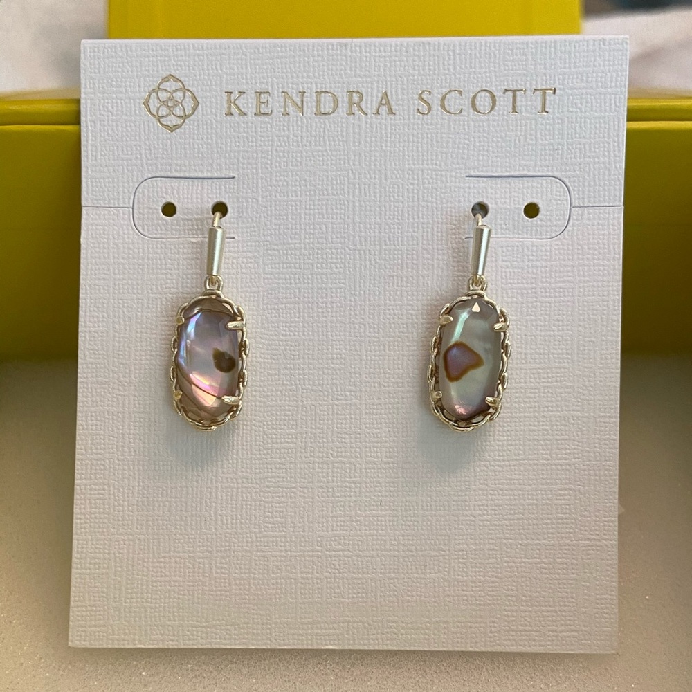 Kendra Scott Nude Abalone Lee Earrings NWT